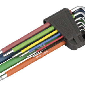 Juego 9 Llaves Allen De Bola Serie Extralarga, Soporte De Goma ALYCO